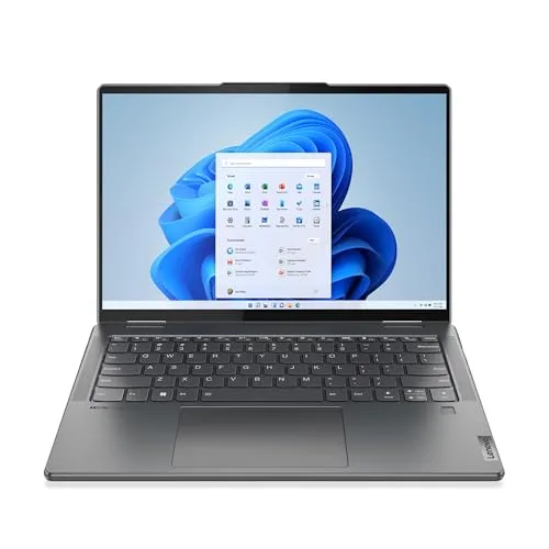 Lenovo ▫️ Yoga 7 7.ª geração (14IAL7) - Computador tátil de 14" com ecrã OLED 2,8K a 90 Hz (Intel Core i7-1260P, 16 GB de RAM, SSD de 1 TB, Intel Iris Xe Graphics, Windows 11 Home) Cinzento, caneta, teclado QWERTY em português (82QE004FPG) 2