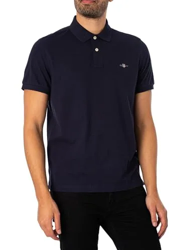 GANT ▫️ Polo de piqué para homem com emblema regular, Rich Navy 2