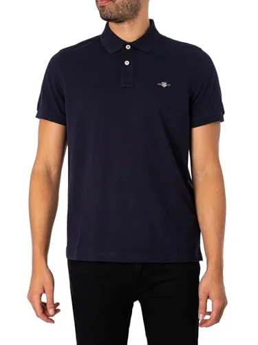 GANT ▫️ Polo de piqué para homem com emblema regular, Rich Navy 3