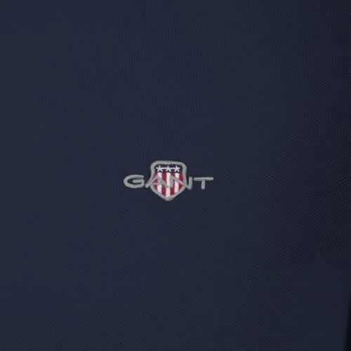GANT ▫️ Polo de piqué para homem com emblema regular, Rich Navy 5