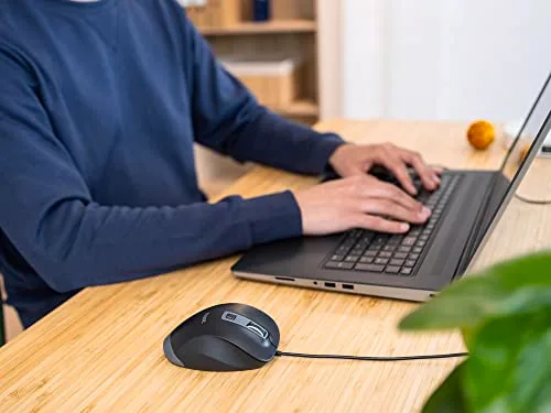 Trust ▫️ Rato de computador USB Fyda com apoio para o polegar e o mindinho, preto 5