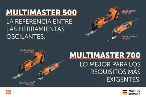 FEIN ▫️ AMM 500 Plus Top Multiferramenta 18 V, Bateria de 2,0 Ah, StarlockPlus, Kit de Acessórios, em mala L-Boxx 6