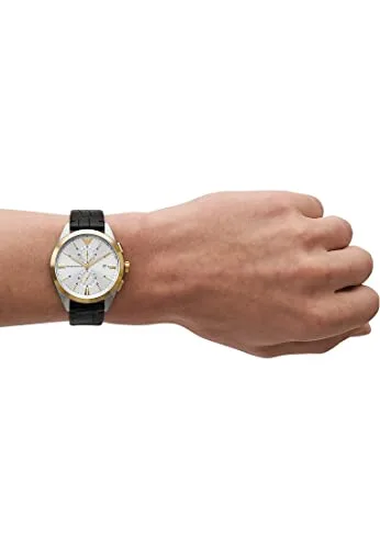 Emporio Armani ▫️ Relógio para homem, cronógrafo de quartzo e caixa de 42 mm com bracelete em aço ou pele 5