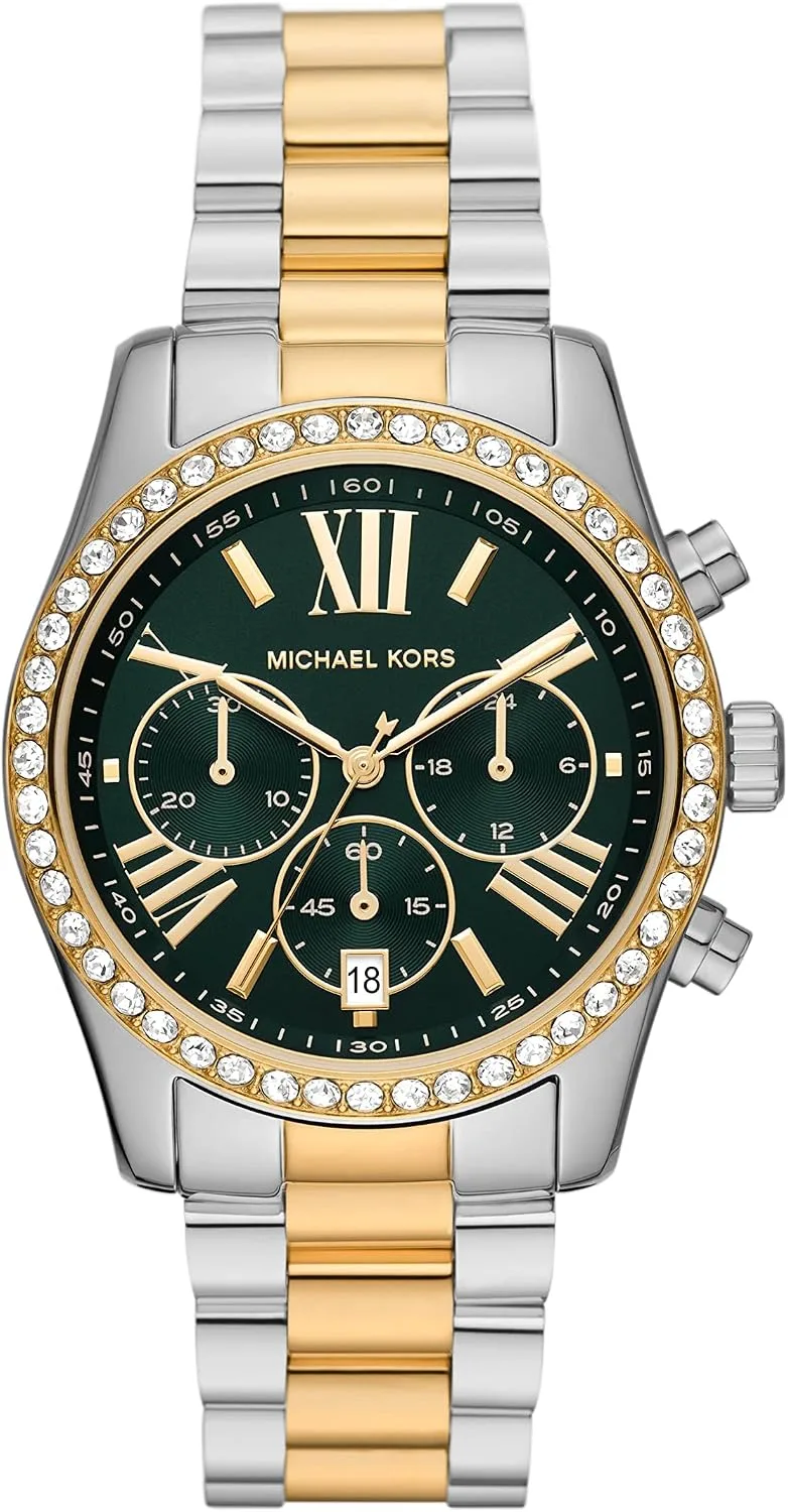 Michael Kors ▫️ Relógio Lexington para senhora, movimento cronógrafo de quartzo com bracelete em aço inoxidável