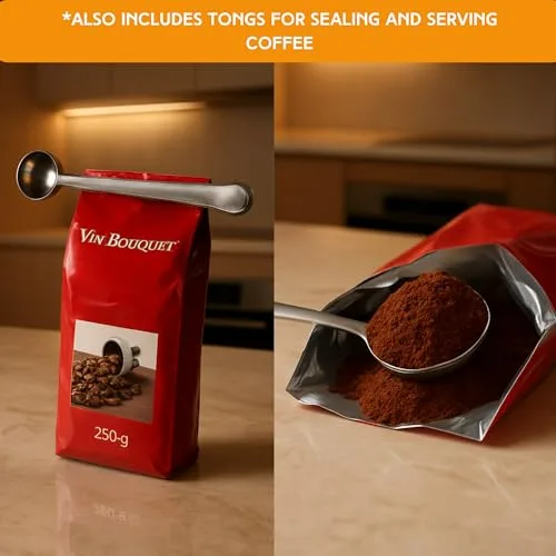 NERTHUS ▫️ Conjunto FIH 1126: cafeteira francesa com êmbolo de 800 ml, espumador e pinça para café 4