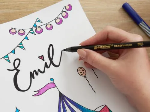 Edding ▫️ Happy Lettering - 10 marcadores de fibra em cores brilhantes e metálicas 4