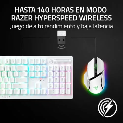 Razer ▫️ Basilisk V3 Pro - Rato sem fios personalizável para jogos com roda inclinável Hyperscroll (sensor ótico Focus Pro 30K, iluminação cromática em 13 zonas, 11 botões programáveis) Branco 5