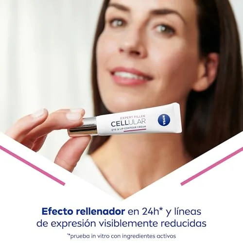 NIVEA ▫️ Cellular Expert Filler - Contorno dos Olhos e Lábios - Antirrugas - Efeito preenchedor 24 horas - Com ácido hialurónico e ácido fólico - Creme antienvelhecimento - Extra firmeza - Para todos os tipos de pele - 15 ml 3
