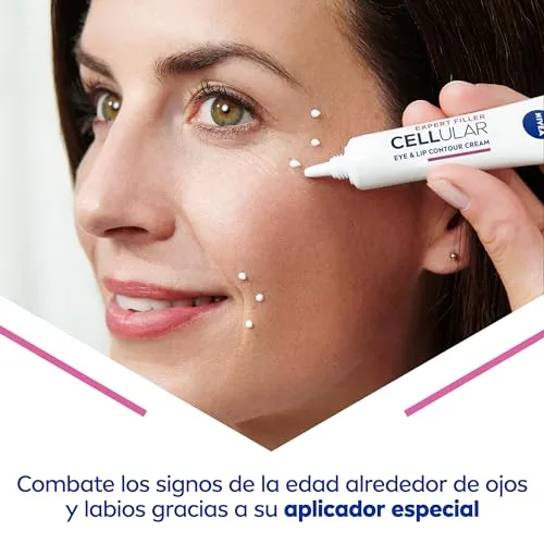NIVEA ▫️ Cellular Expert Filler - Contorno dos Olhos e Lábios - Antirrugas - Efeito preenchedor 24 horas - Com ácido hialurónico e ácido fólico - Creme antienvelhecimento - Extra firmeza - Para todos os tipos de pele - 15 ml 5