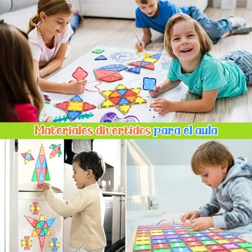 Coodoo ▫️ Blocos magnéticos de construção – Brinquedo educativo Montessori para meninos e meninas de 3 e 4 anos Blocos magnéticos para construção infantil Brinquedos para crianças de 3 anos Brinquedos para crianças de 3 anos 4
