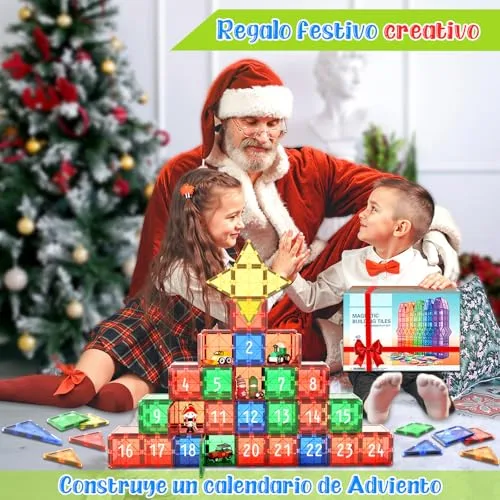 Coodoo ▫️ Blocos magnéticos de construção – Brinquedo educativo Montessori para meninos e meninas de 3 e 4 anos Blocos magnéticos para construção infantil Brinquedos para crianças de 3 anos Brinquedos para crianças de 3 anos 5