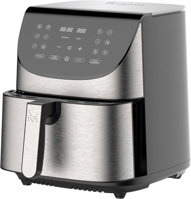 MasterPro ▫️ ROCKET 700 - Fritadeira de ar quente 1800 W, 7 L - 12 programas - Ecrã tátil LED - Temperatura ajustável - Livro de receitas online - Fácil de limpar
