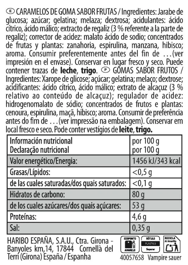 HARIBO ▫️ VAMPIRE SAUER 175G 2