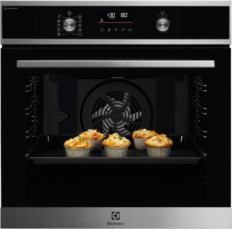 Electrolux ▫️ EOD6P77X Forno multifunções a vapor com limpeza pirolítica, 11 funções, 45 programas automáticos, cozedura uniforme em vários níveis, sonda térmica, aquecimento rápido, ecrã LED, aço inoxidável, A+