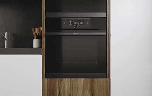 Haier ▫️ I-Turn Série 4 HWO60SM5F8BH - Forno multifunções, pirolítico, com conectividade Wi-Fi e Bluetooth, capacidade de 70 L, 13 funções, botão giratório e ecrã digital, iluminação lateral, preto 2
