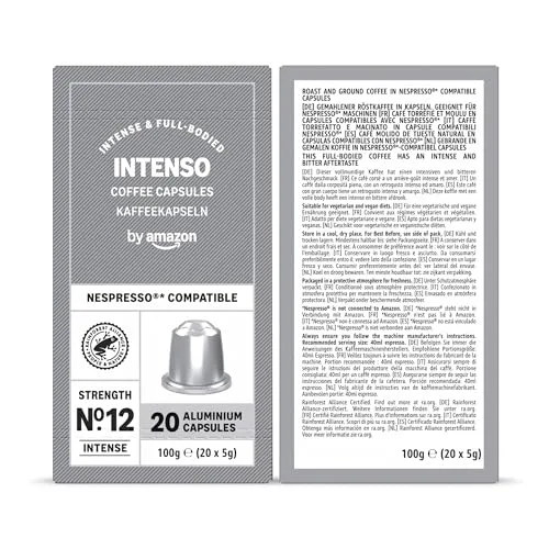 by Amazon ▫️ da Amazon - Cápsulas de café - Pacote variado compatível com Nespresso, 100 unidades, 5 pacotes de 20, com certificação da Rainforest Alliance 2