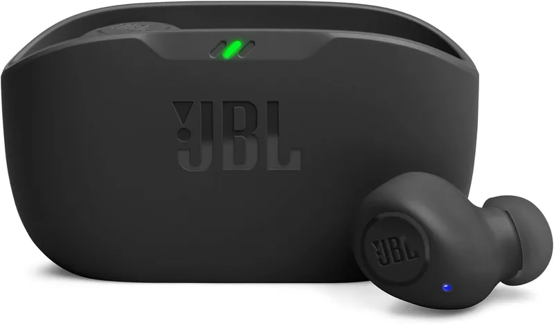 JBL ▫️ Wave Buds, auscultadores intra-auriculares sem fios com impermeabilidade IP54 e IPX2, graves potentes e 32 horas de autonomia da bateria, em preto