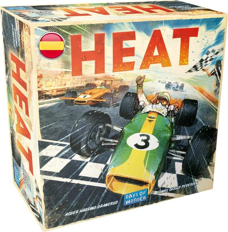 Asmodee ▫️ Heat, Jogo de mesa de estratégia, corridas de carros clássicos e gestão de equipas, a partir dos 10 anos, de 1 a 6 jogadores, 60 minutos por partida, em espanhol