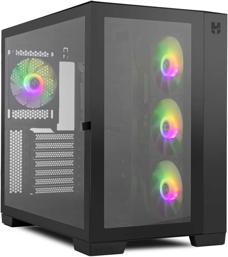 NOX XTREME PRODUCTS ▫️ Hummer Astra – Caixa semitorre ATX/Micro ATX com vidro temperado, ventoinhas EASYLINK LED ARGB, até 10 ventoinhas, compatível com placas gráficas de grandes dimensões, USB 3.0, preto