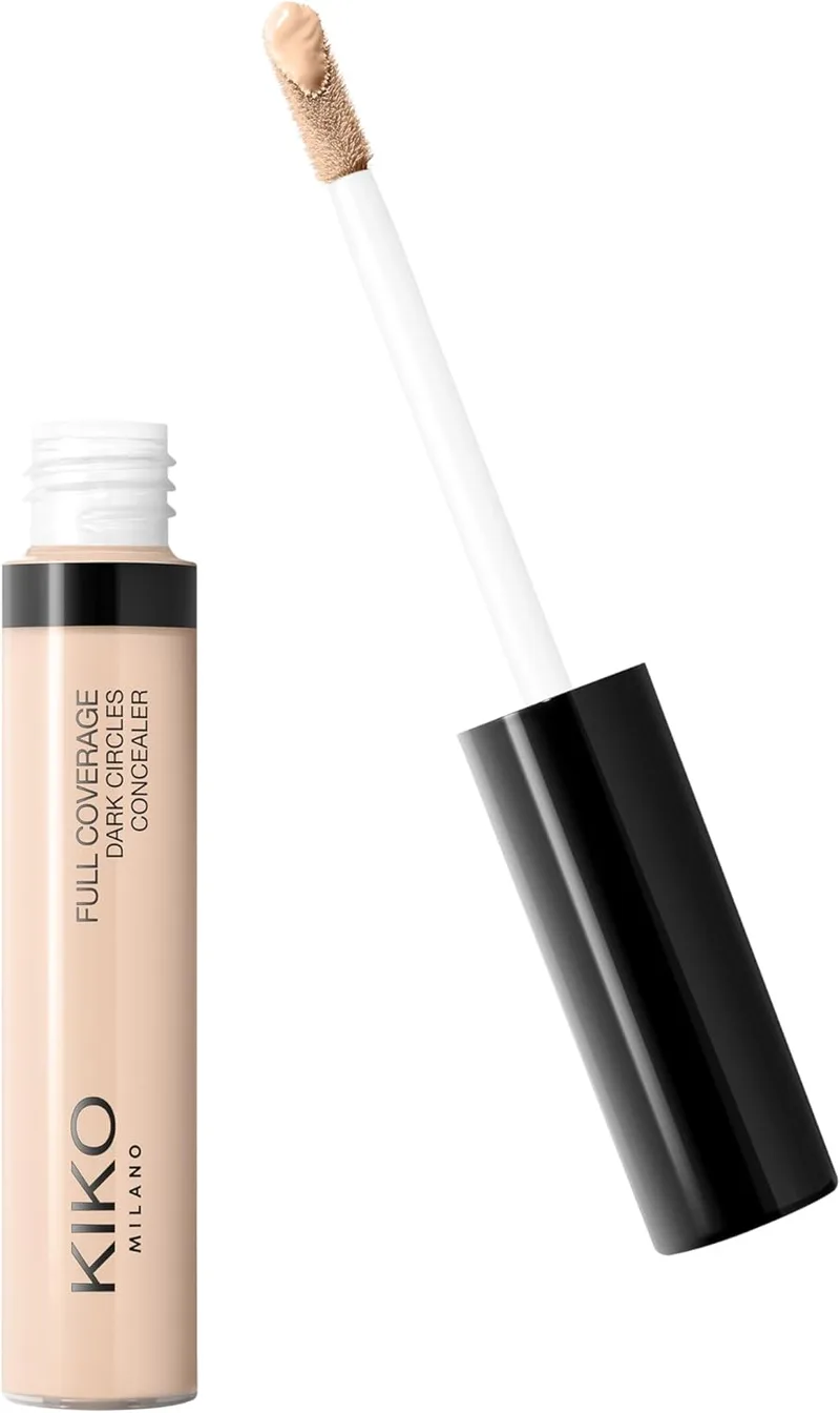 Kiko Milano ▫️ Full Coverage Dark Circles Concealer 02, Corretor Líquido de Alta Cobertura para o Rosto e Contorno dos Olhos