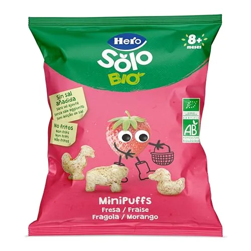 Solo ▫️ Hero Bio Minipuff Snacks de Morango para Bebés a partir dos 8 meses, 10 x 18 g 3