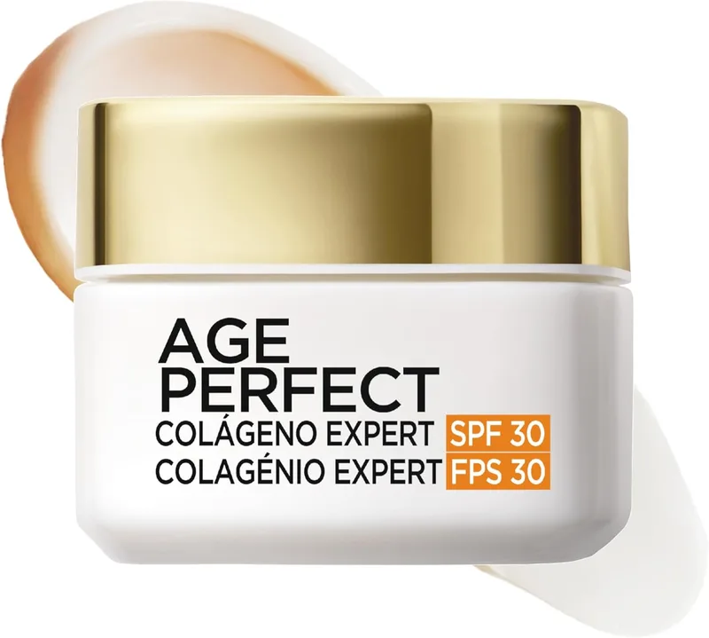 L'Oreal Paris ▫️ L'Oréal Paris, Age Perfect Collagen Expert, Creme de Dia Anti-Flacidez para Pele Madura com Micro-Péptidos de Colagénio, Niacinamida e Proteção UV SPF30 para Reduzir as Manchas e Refirmar a Pele, 50ml
