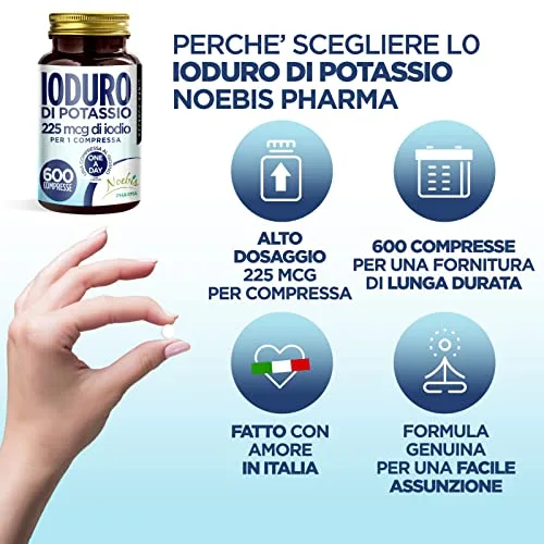 Noebis Pharma ▫️ Iodeto de Potássio - 2400 comprimidos - 225 mcg de iodo por comprimido - Fornecimento de longa duração 2