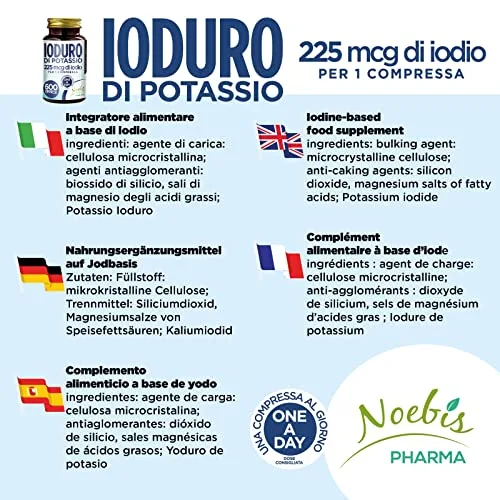 Noebis Pharma ▫️ Iodeto de Potássio - 2400 comprimidos - 225 mcg de iodo por comprimido - Fornecimento de longa duração 4