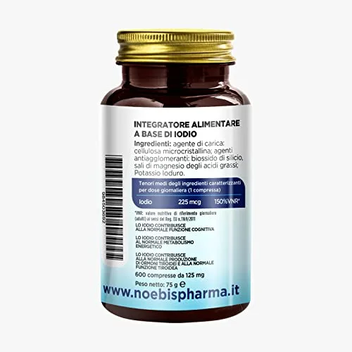 Noebis Pharma ▫️ Iodeto de Potássio - 2400 comprimidos - 225 mcg de iodo por comprimido - Fornecimento de longa duração 6