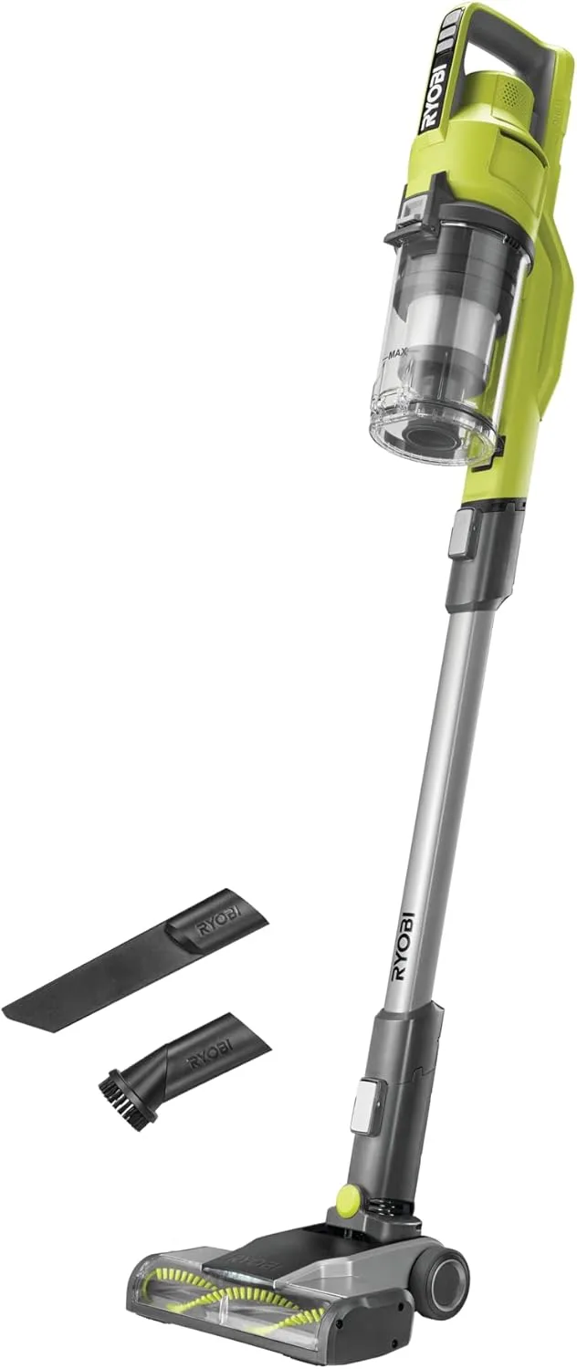 Ryobi ▫️ Aspirador de vassouras sem fio 18V One+ 18V - Depósito de 0,6l - Caudal 820l/min - Mangueira extraível - Ideal para limpar pavimentos duros, parquet, alcatifas - sem bateria e carregador - RSV18-0