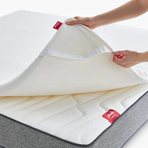 PIKOLIN ▫️ Home - Sobrecolchão Viscoelástico Dermo 90x190, Aloe Vera, Respirável, Peles Sensíveis, Capa Lavável, Sobrecolchão, Capa de Colchão, Colchão 6