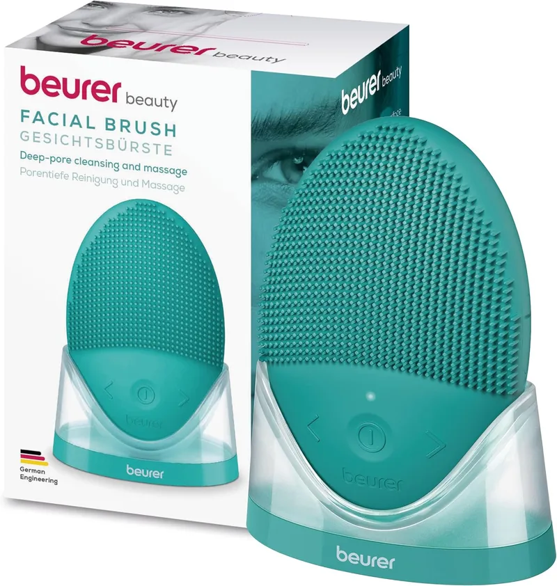 Beurer ▫️ FC 52 Laguna: Escova facial de silicone, limpeza profunda dos poros e massagem da pele, resistente à água, adequada para todos os tipos de pele