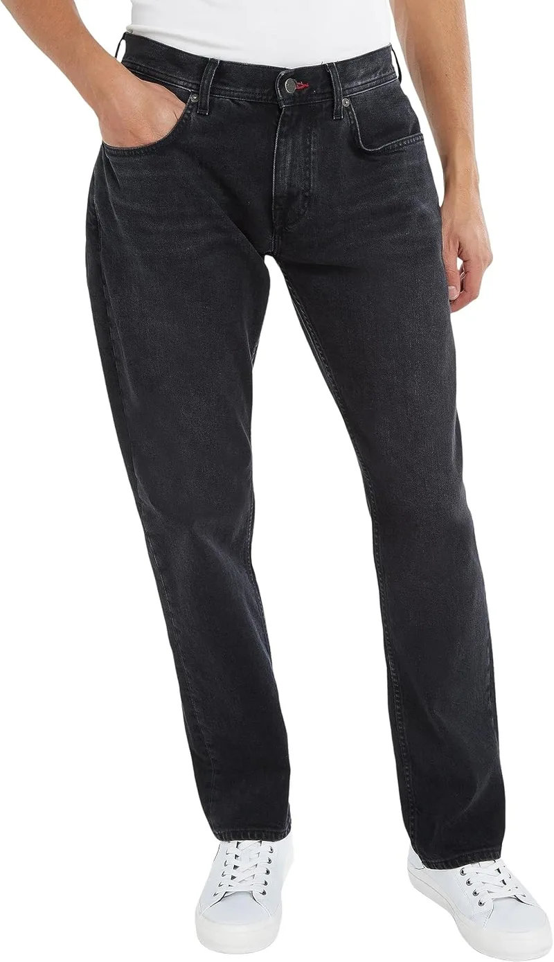 Tommy Hilfiger ▫️ Straight Denton Str Spoke Black Mw0mw32080 - Calças de ganga para homem