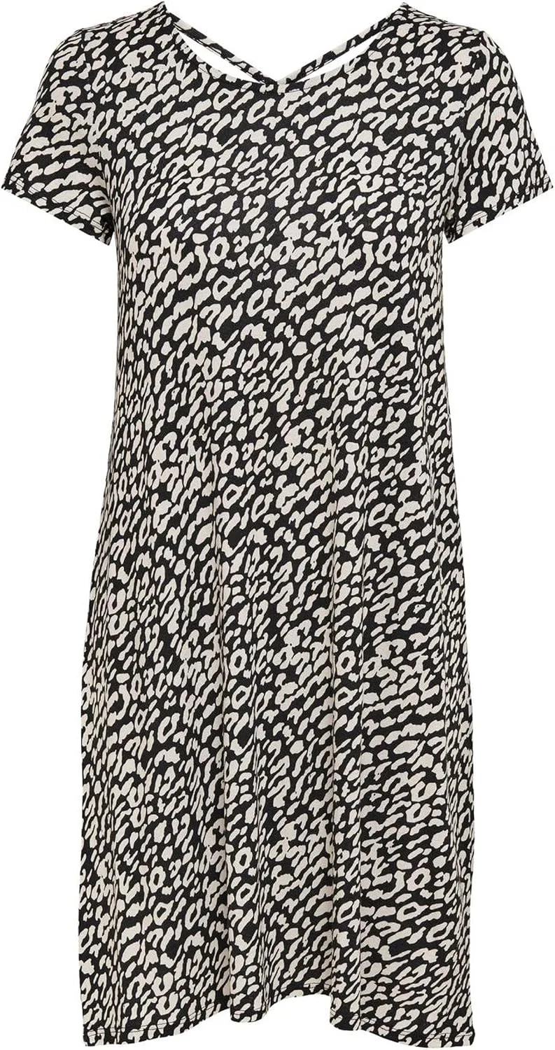 ONLY ▫️ Vestido curto estilo t-shirt básico de verão com laço nas costas, cor sólida ONLBERA