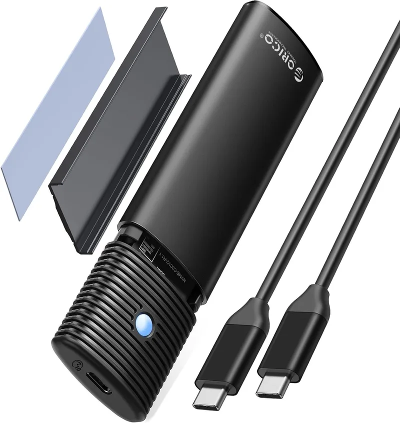 ORICO ▫️ Caixa para SSD M.2 NVMe SATA, Caixa M.2 NVMe de 10 Gbps com USB 3.2 Gen 2, 5 Gbps NGFF SATA, Caixa M.2 Compatível com 2230/2242/2260/2280, Adaptador M.2 Sem Ferramentas, UASP - PWDM2G2-BK