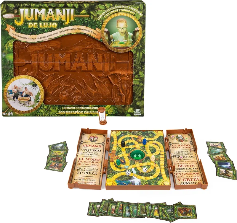 Spin Master Games ▫️ JUMANJI DELUXE Jogo de Tabuleiro Eletrónico com Luzes e Sons, para 2-4 Jogadores, para Crianças e Adultos - 6066981 - Jogos de Tabuleiro Crianças + 8 anos - Crianças + 8 anos - Prenda para Crianças + 8 anos