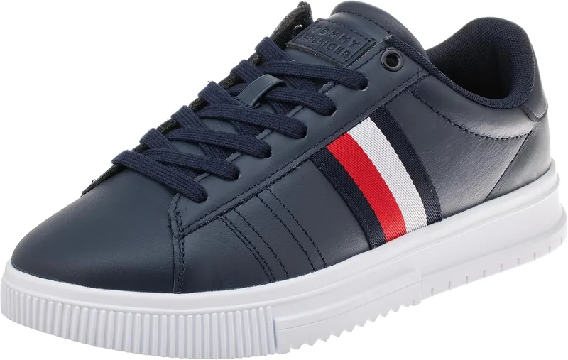 Tommy Hilfiger ▫️ Adaptive Supercup Leather Fm0fm04706 Ténis com sola Cupsole para homem