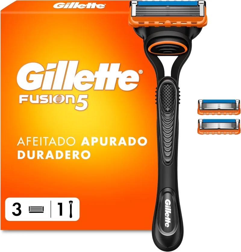 Gillette ▫️ Fusion5 – Máquina de barbear para homem com 3 cabeças de substituição