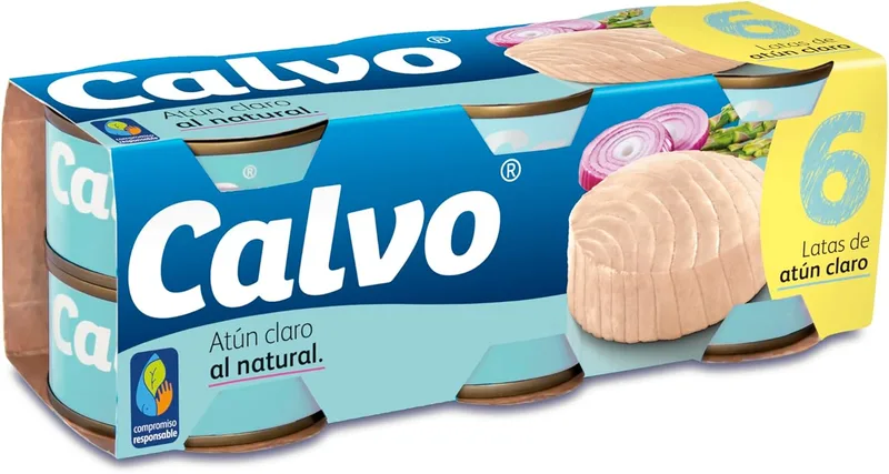 Calvo ▫️ atum light natural pack 6 unidades 56 g