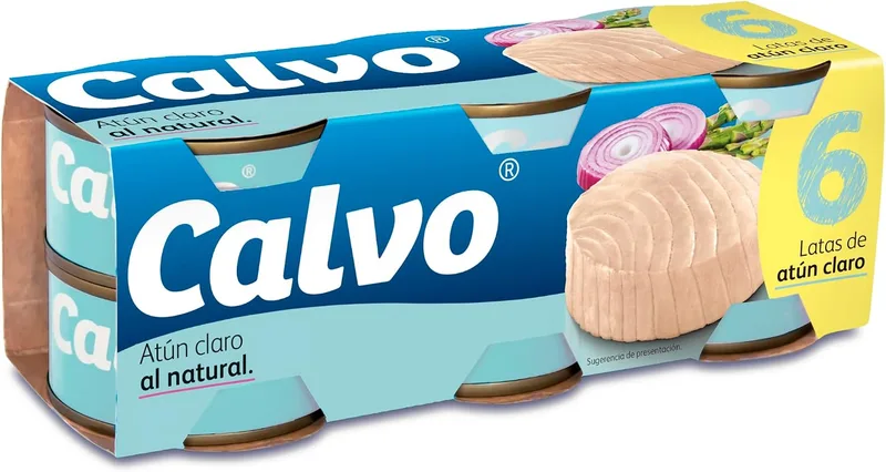 Calvo ▫️ Atum claro ao natural, embalagem de 6 unidades x 56 g