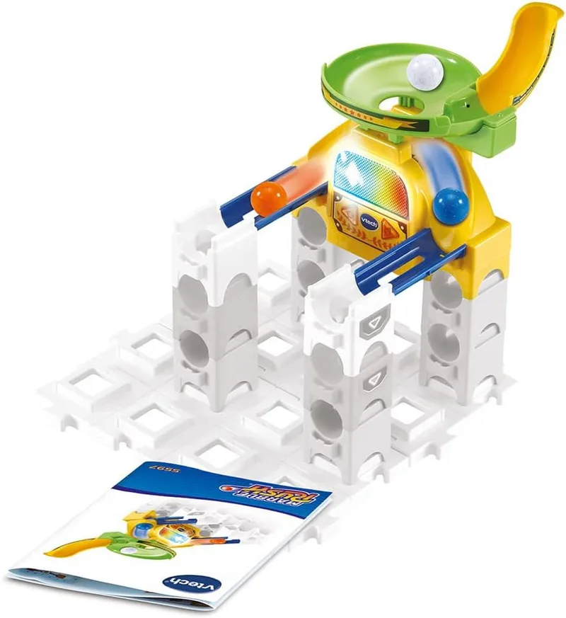 VTech ▫️ Marble Rush - Expansão de Luzes e Sons - Kit de Extensão de Pista de Bolas de Funil Interactiva - Compatível com Todos os Jogos Marble Rush - para idades entre os 4 e os 12 anos