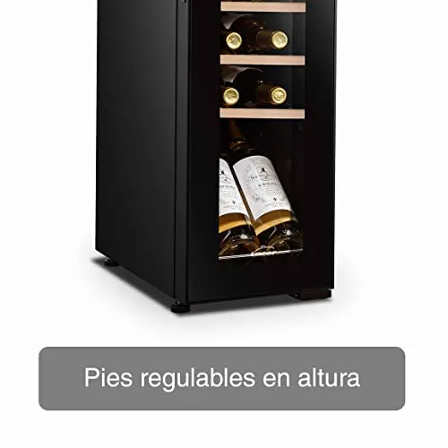 LACOR ▫️ 69701 - Adega para 12 garrafas, Frigorífico para vinhos, Frigorífico com compressor, Temperatura regulável, Prateleiras removíveis, Silencioso, Sistema antivibração, Aço inoxidável, 25 x 45 x 79 cm 5
