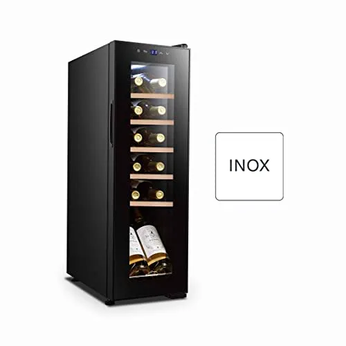LACOR ▫️ 69701 - Adega para 12 garrafas, Frigorífico para vinhos, Frigorífico com compressor, Temperatura regulável, Prateleiras removíveis, Silencioso, Sistema antivibração, Aço inoxidável, 25 x 45 x 79 cm 6