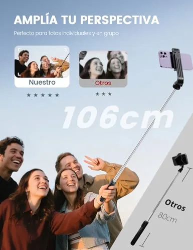 ANXRE ▫️ Palo Selfie Tripé com Controlo Remoto, Compatível com iPhone e Android 2
