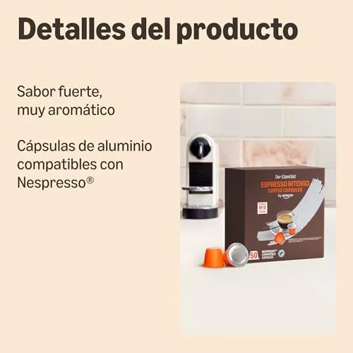 by Amazon ▫️ da Amazon Espresso Intenso Cápsulas de café compatíveis com Nespresso, Torra escura, 50 unidades, Embalagem de 2 - Certificado pela Rainforest Alliance 3
