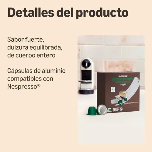 by Amazon ▫️ da Amazon: Cápsulas de café Ristretto Intenso em plástico, compatíveis com Nespresso, torra escura, 100 unidades (2 embalagens de 50), certificadas pela Rainforest Alliance 2