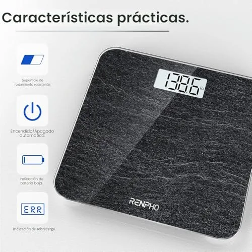 RENPHO ▫️ Balança de casa de banho, alta precisão, ecrã LED, para perder peso, 180 kg 2