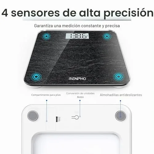 RENPHO ▫️ Balança de casa de banho, alta precisão, ecrã LED, para perder peso, 180 kg 4