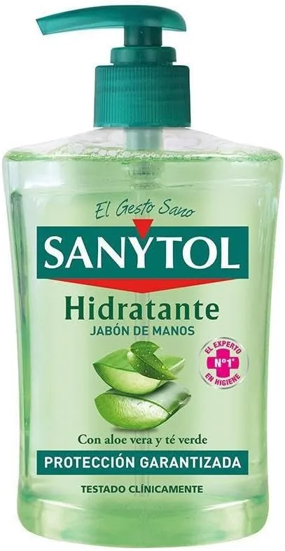 Sanytol ▫️ Sabonete Hidratante para as Mãos, Protege, Limpa e Hidrata, com Aloé Vera e Chá Verde - 500 ml