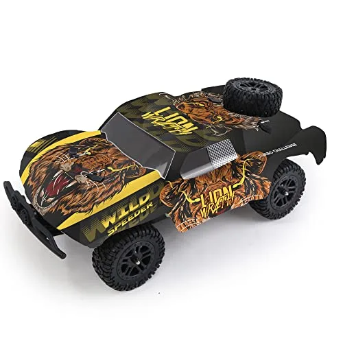 TURBO CHALLENGE ▫️ Velocidade Selvagem - 4X4-1/14-098425 - Carro telecomandado - Amarelo e Rosa - Pronto a usar - 2 baterias e 2 invólucros - Recarregável e pilhas incluídas - Plástico - A partir dos 8 anos 4